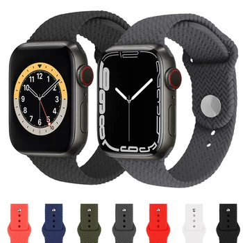 Нов силиконов ремък За Apple Watch каишка серия 7 6 5 4 3 2 SE wave каишка за часовник гривна за iWatch 41 мм, 45 мм, 38 мм 42 мм 40 мм 44 мм