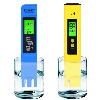 Разход на измерване pH и TDS, 0,05 ph с висока точност, pH-метър с ръчно вида на ± 2% Точност на четене на 3-в-1 Метър температурата TDS ЕО