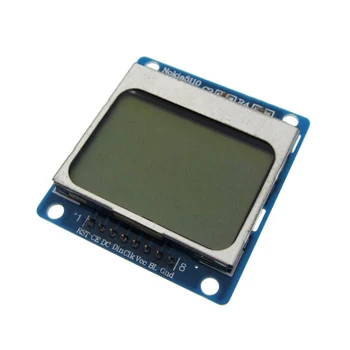 1бр син 84X48 5110 LCD модул със синя подсветка с адаптер PCB LCD5110