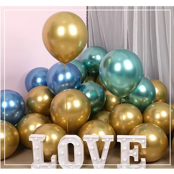 10 бр. балони Круша Латекс Хромирани Метални Балони Глобуси Нова Година, Годишнина от Сватба, Рожден Ден, Пол Разкрие Украса