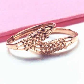 585 Лилаво 14К Златно покритие Rose Gold Прост Чар Геометрична Вълна Широката Версия пръстени за жени регулируема творчески бижута подарък