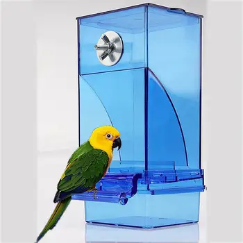 Кутия За Храна за папагали, Защита от пръски, Дъговидна, самоскатывающаяся Дизайн, Автоматична Ясла, Диспенсер за Храна, Аксесоари За домашни Птици