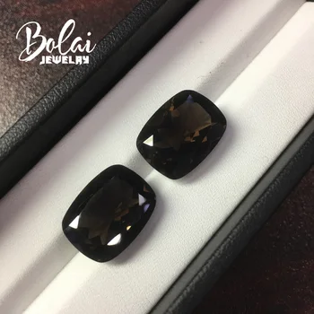 Bolaijewelry, 100% натурална възглавница от опушен кварц 10*14 мм, 2 бр./17,65 карат за определяне на сребърни накити и бижута 