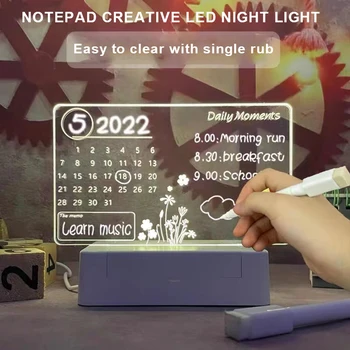 Дъска За Бележки Творчески Led нощна светлина USB Дъска За Съобщения Празничен Лампа С Дръжка за Подарък За Деца Украса За Приятелка Нощна Лампа
