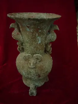 Раскопанная Античната Бронзова Ваза от династията Мин, елегантна форма, Безплатна доставка