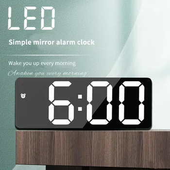 LED Огледално Настолни Часовници Digital alarm clock Повторение Показване на Времето Настолни Електронни Настолни Часовници, Настолни Часовници