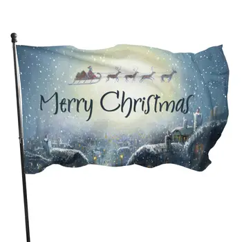 Коледен Флаг Снежна Село Градина Декор на Двора Флаг Реколта Шейната на Дядо Флаг Полиэфирное Влакна Коледен Флаг за Възрастни в Общежитието