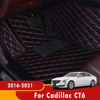 За Cadillac CT6 2020 2021 2019 2017 2018 2016 Автомобилни Постелки и Килими Автоаксесоари Детайли на Интериора По Поръчка на Крак Педала