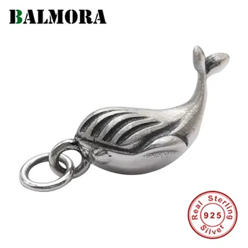 BALMORA 925 Сребро Сладък китове И Делфини Висулка За Жени, Мъже Реколта Животни Медальон Бижута Подарък