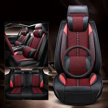 Най-добро качество! Пълен комплект калъфи за автомобилни седалки + калъф за волан за Honda CR-V 2022-2017 дишаща еко възглавницата на седалката, за да CRV 2020