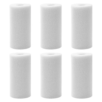 6 Опаковки филтрираща гъба за Intex Type A многократна употреба Моющийся инструмент за почистване на хидромасажни вани, Съвместим с Intex Type A