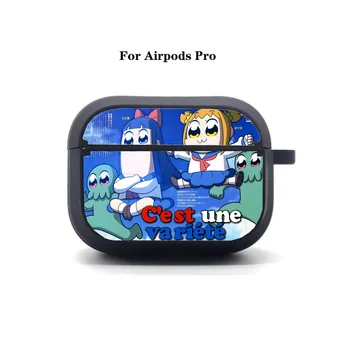 Аниме Pop Team Epic AirPods Pro калъф Калъф Apple AirPods Pro и Чанта за слушалки Мек Силиконов Bluetooth Защитен Калъф За Слушалки