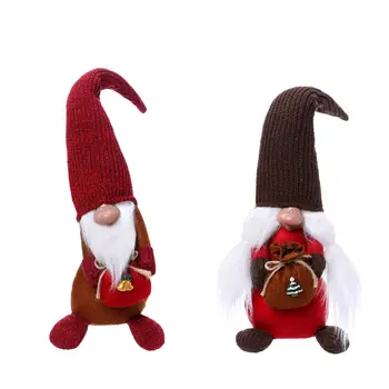 Текстилен Gnome Десктоп Коледна Украса 2022 Модел на Интериора на Кукла Украшение Подпори Коледна Украса 2023 за интериор в Дърво