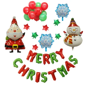 Коледен Комплект Балони Дядо Коледа Алуминиево Фолио Балони С Коледа Писмо Балон Празнична Украса За Парти
