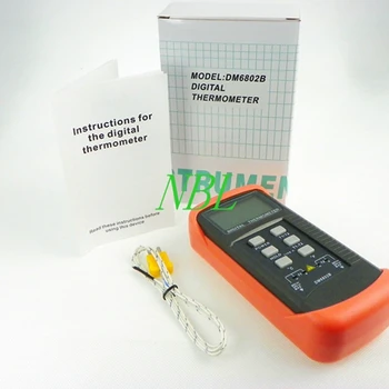 Цифров Термопарный Термометър K-тип Сензорен LCD Дисплей Ръчно Двоен Измерване на Температурата 100% Висока Точност