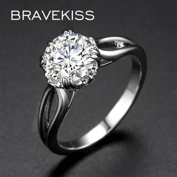 BRAEVKISS 2021 Модерни Сватбени и Годежни Пръстени за Жени, Дамски Модни Crystal Камък Пръст на Бижута, Аксесоари, Подаръци BUR0405
