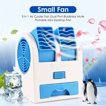 Мини-Климатик 3-В-1 Вентилатор Овлажнител за Пречистване на Въздуха За Дома/Спалня/Офис/на Улица USB/С Захранването От батерията Портативен Тих Въздушен Хладно