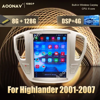128 GB 2din Android Автомагнитола За Toyota Highlander 2001-2007 кола стерео екран мултимедиен плеър главното устройство безжичен carplay