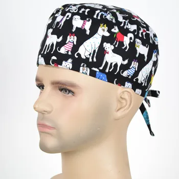 Мъжка шапка-търкане с принтом от 100% памук с завязывающейся отзад на панделка за повечето мъжки голове