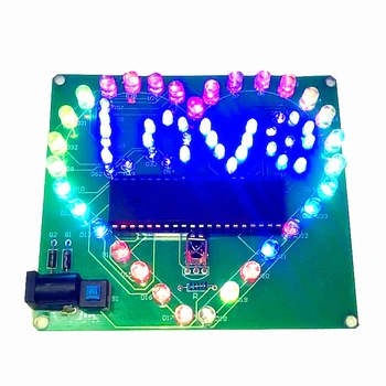 Лампа във формата на сърце 51 едно-чип Микрокомпютър Водна Лампа Цветна Дистанционно Управление Led Love Lamp Производство на Заваръчна Комплект