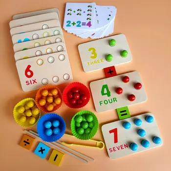 1-10 Разпознаване на Числа Знание за Ръце Тренировка на Мозъка Математическа Дъска Скоба За Мъниста Играта Ранното Образование Играчки за Деца