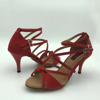 Обувки За латино Танци На висок ток 7,5 см, женски обувки за салса, практични обувки, удобни обувки за латино танци, 6209RS, на нисък ток