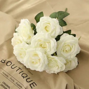 10шт Изкуствени Цветя, Рози Сватбата Булката Държи Цветя Сам Изкуствени Цветя За Декорация на Дома