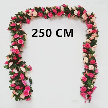Нов изкуствени цветя, украса от ратан, розова коприна венец, сватбена декорация, имитация на сухо ратан, декорация за дома и градината