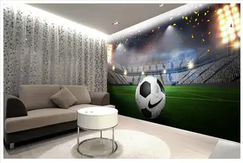 Висококачествени Потребителски 3d фото тапет 3d стенописи тапети HD футболно игрище 3D декорация на стени, боядисване, тапети начало декор