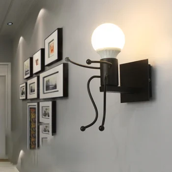 LED модерен стенен лампа, нощно шкафче за спалня, монтиран на стената лампа за пътека, изкован iron бар, злодейские лампи, модерна декорация на дома, Вътрешно осветление