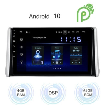 Dasaita Android 10 Автомобилен Радиоприемник GPS за Toyota RAV4 2018 2019 RAV 4 DSP HD IPS 4 + GB 64 GB WIFI Bluetooth 5 Carplay Android Авто MAX10
