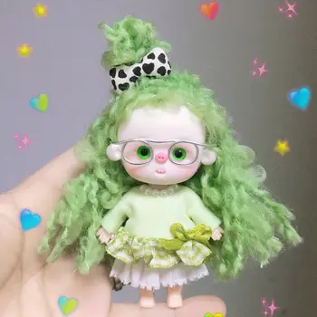 10 см Момиче Bjd Играчки Изцяло Ръчна изработка Мини Кукла От Смола Щастливо Прасе Bjd Куклата е Подвижна Връзка на 3D Зелени Очи Бебешки Играчки, Подарък За Рожден Ден
