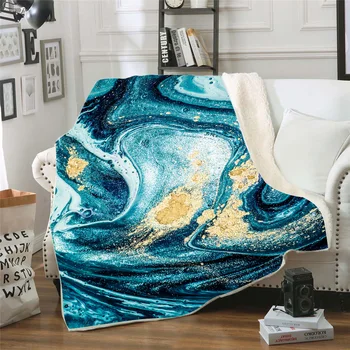 Цветно флисовое одеяло Whirlpool с 3D принтом за Легла, Туристическа Гъст Одеало за Пикник, Модерно Покривки, Шерпа, Одеало 06