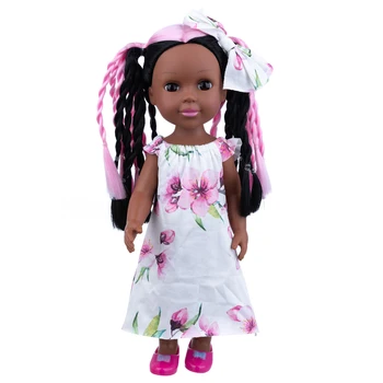 14 инча розова черна коса мода кукла 35 см права коса орхидея spit кукла играчка