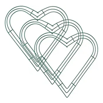 3 Опаковки Сърцето Метален Венец 12 Инча във формата на Сърце Жично Венец Рамка за Домашно Сватби 