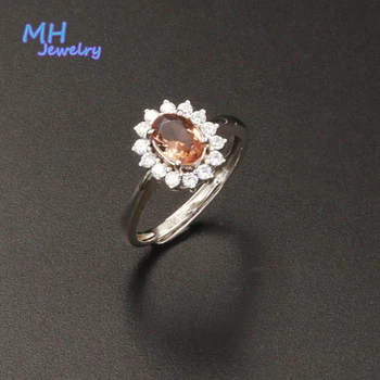МЗ Zultanite Диаспора скъпоценен камък Сребърни бижута малко пръстен Взаимозаменяеми цвят Създаден Mm 925 пръстен за сватбен подарък
